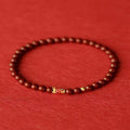 Natural raw ore cinnabar koi bracelet with golden ball model, 4mm beads, national style