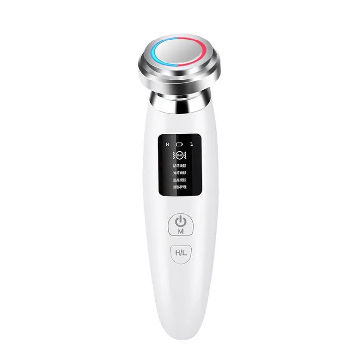 Pink cleansing and rejuvenating beauty instrument with compact 185mm length for home facial care