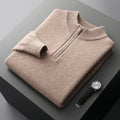 Men's business casual pullover top in camel colour – thickened construction, pullover style, S to XXXL sizes