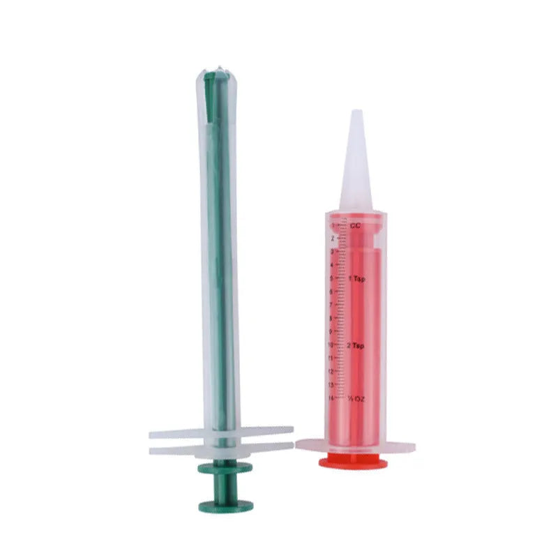 Two pet pill shooter guns with soft silicone tips in different sizes for cats and dogs