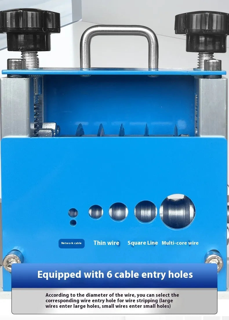 SD-017 manual wire stripping machine showing compact tool for 0.5-17mm wire diameters