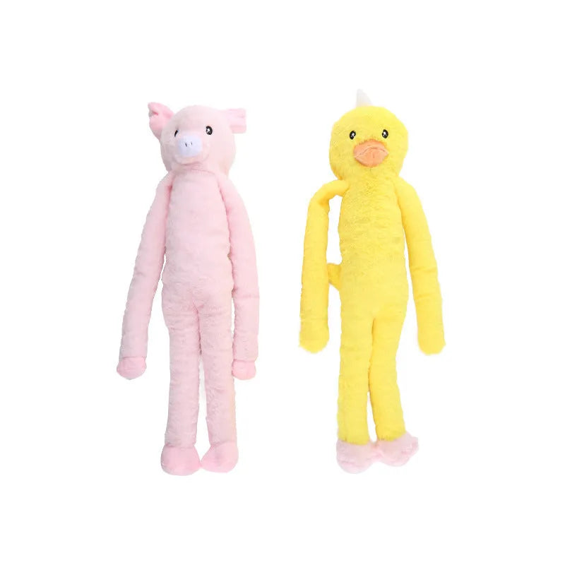 Pink plush dog toy with rattle paper for large dogs Golden Retriever size 20 cm