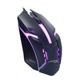 Wired luminous computer mouse with USB cable showing black and white colour options
