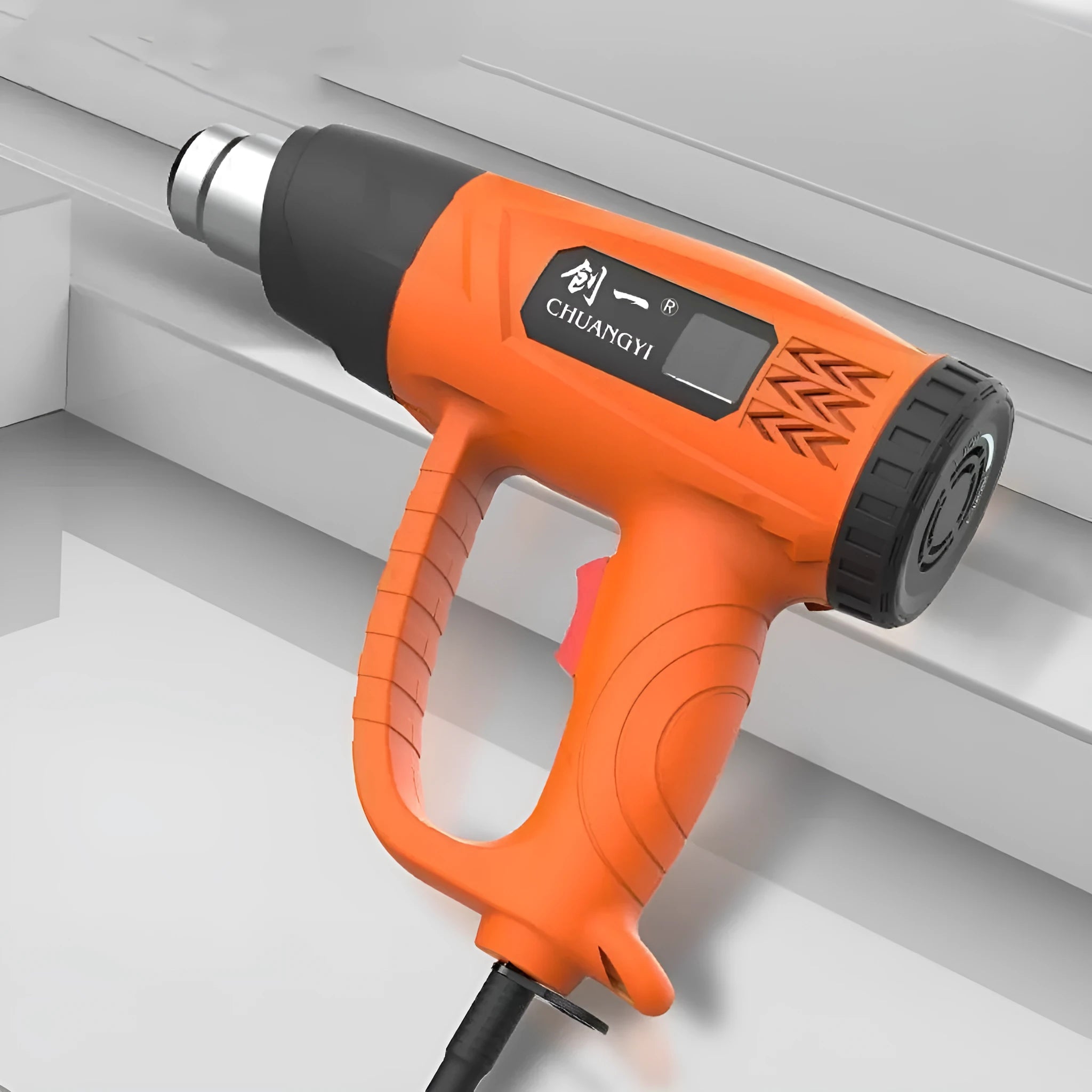 Household handheld portable digital hot air gun with temperature display and black nozzle