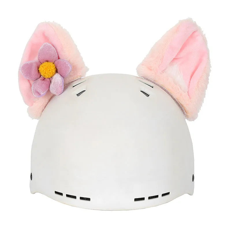 Plush fabric cartoon character helmet and hat cover set in size M for decorative use
