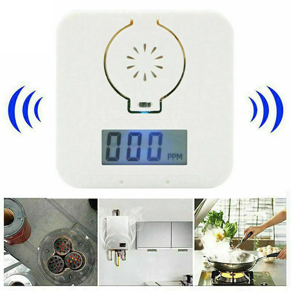 White wireless carbon monoxide alarm unit designed for wall mounting in kitchens and living areas