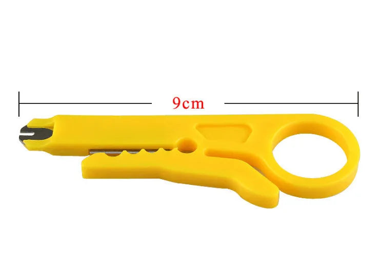 Yellow mini portable wire stripper tool for 0.6mm network and telephone cables