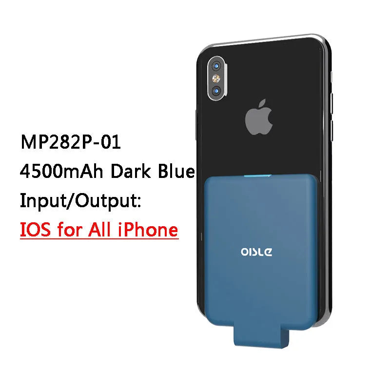 MP282P back clip battery 4500mAh for iPhone Android Type-C in black slim 9mm design