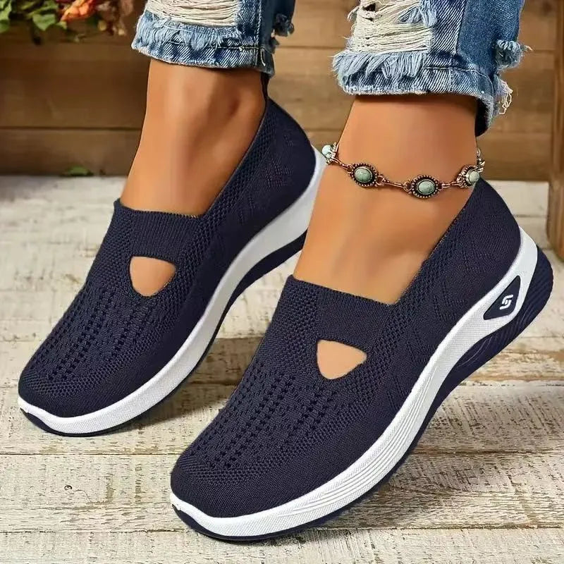 Women's casual mesh shoes with T-strap design in multiple colours