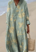 Floral 3D printed sleeve shirt dress in picture style colour with princess silhouette