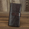 Genuine leather multi-card-slot women's wallet in solid colour with visible stitching, ultra-light design