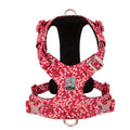 Pure cotton pet chest harness with floral pattern and pull-resistant strap for dog walking