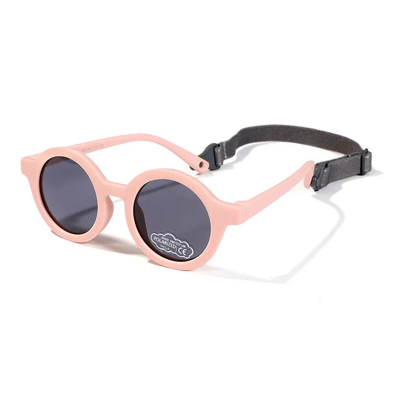 Children's silicone sunglasses for 0-3 years with round frame and UV400 polarised lenses