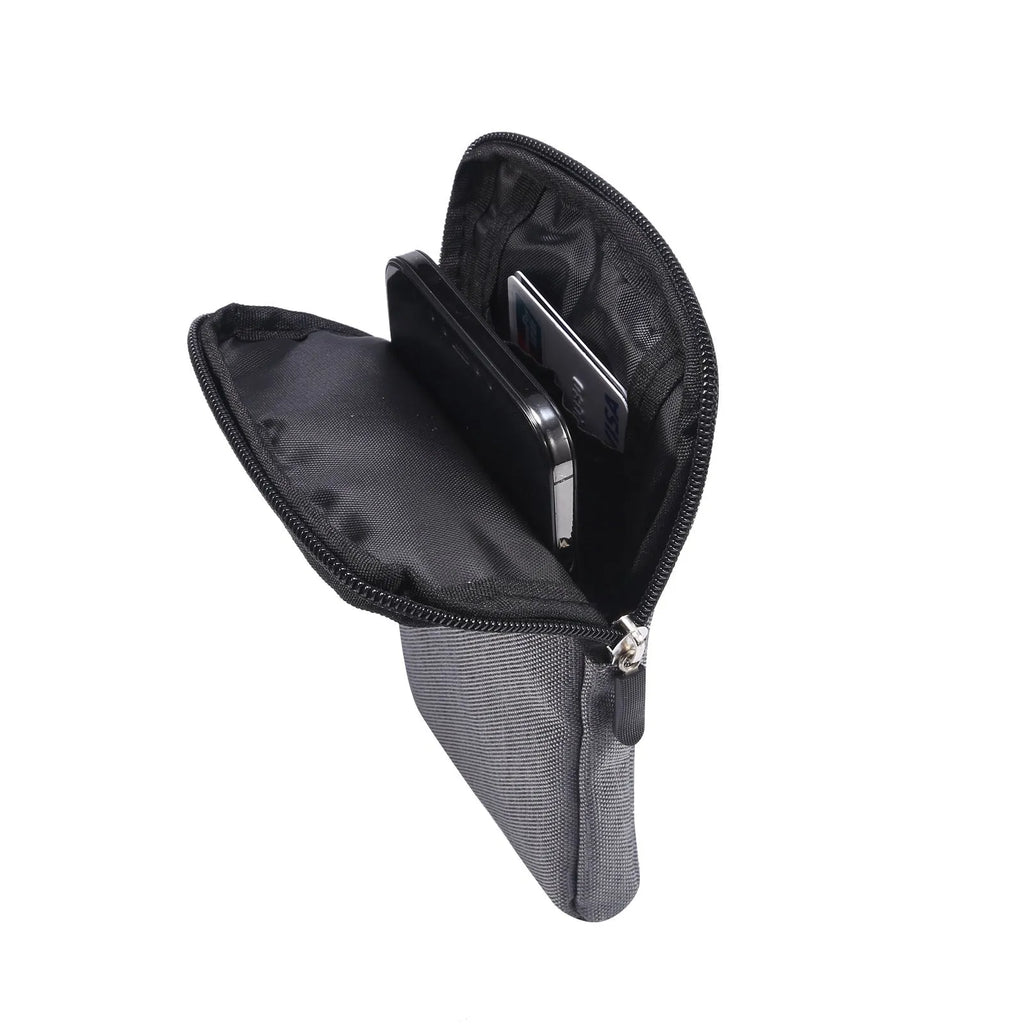 Solid colour neoprene waterproof diagonal cross waist bag for smartphones in black