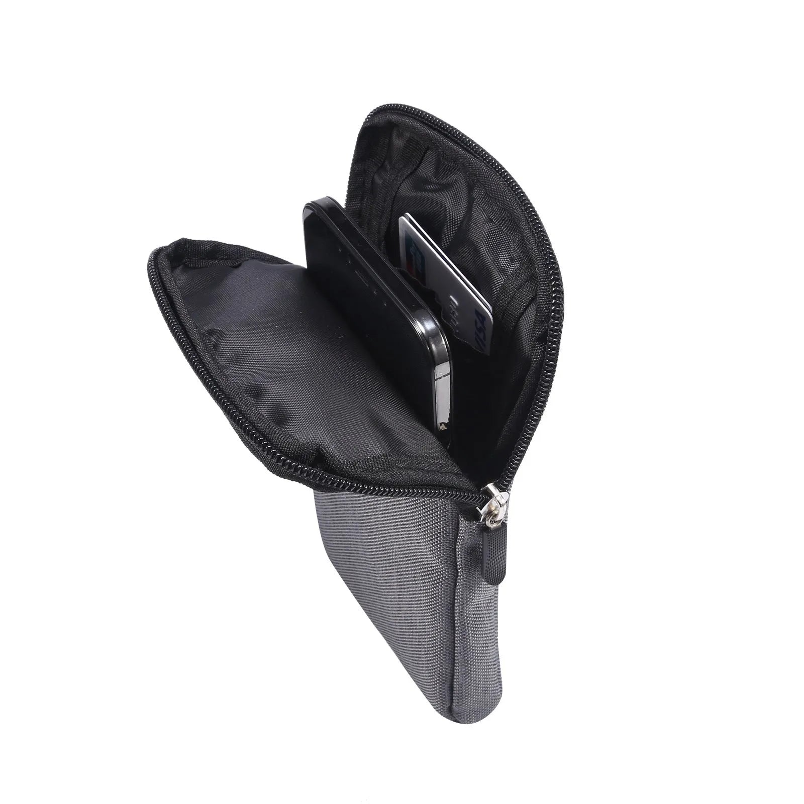 Solid colour neoprene waterproof diagonal cross waist bag for smartphones in black