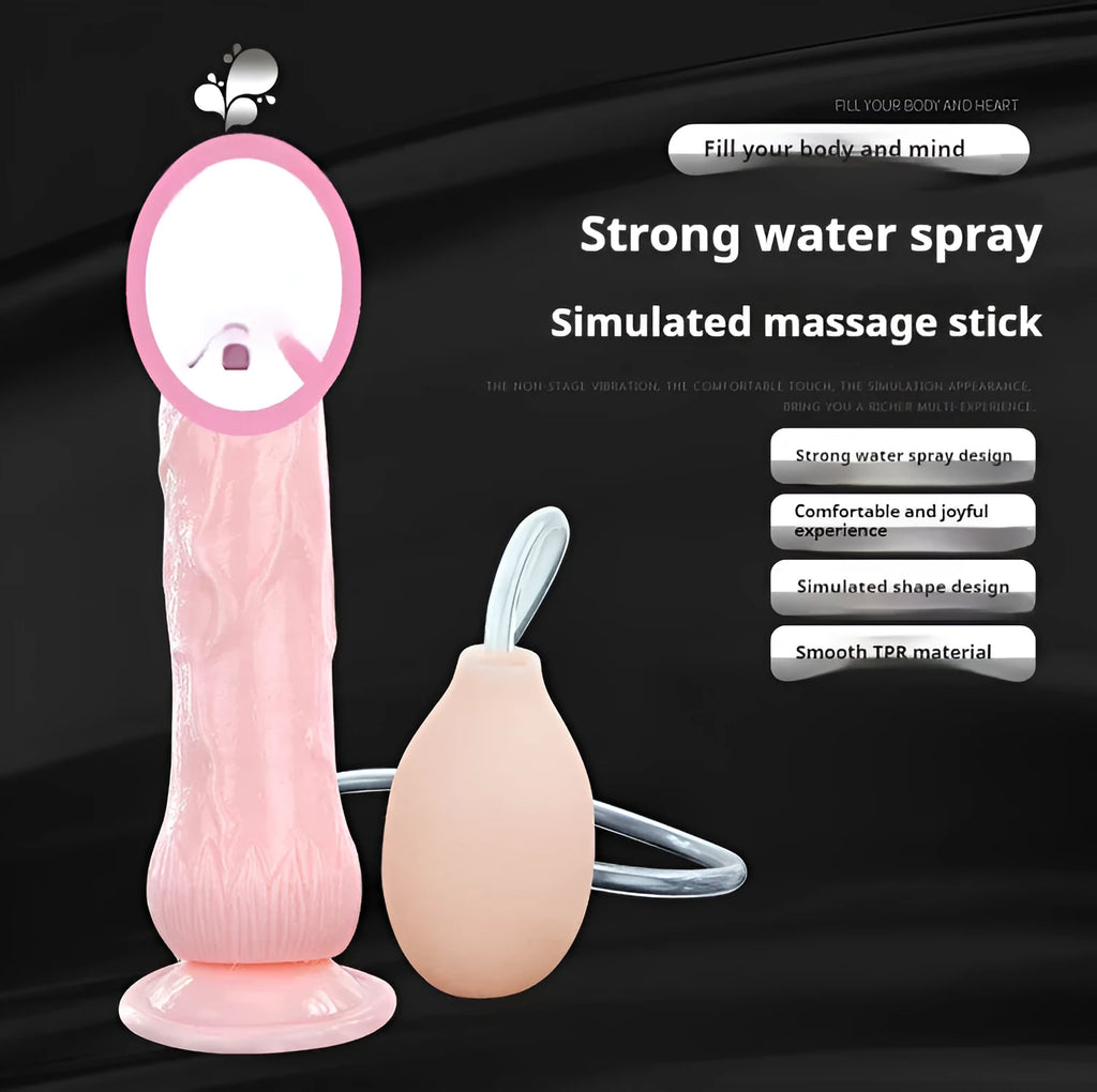 Flesh-coloured suction cup dildo showing strong base, 200mm long