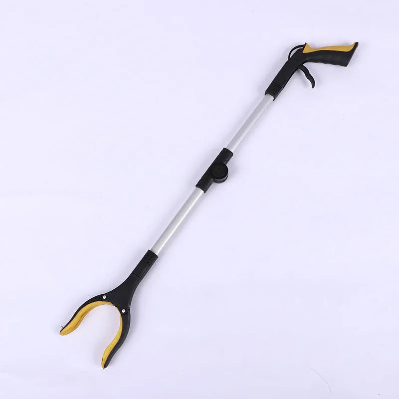Aluminium foldable garbage clamp with blue handle extended to 80cm and magnet sucker.