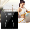Black electronic body scale with digital display and 180kg weight capacity for household health monitoring