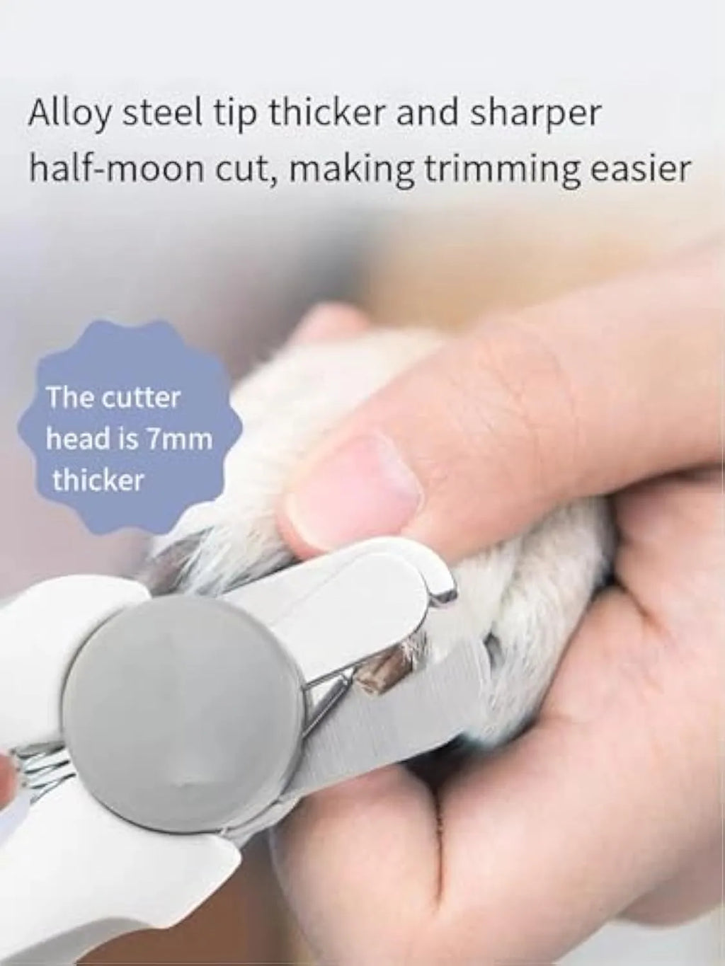 Blue heavy duty dog nail clippers with safety guard for large breeds and thick nails