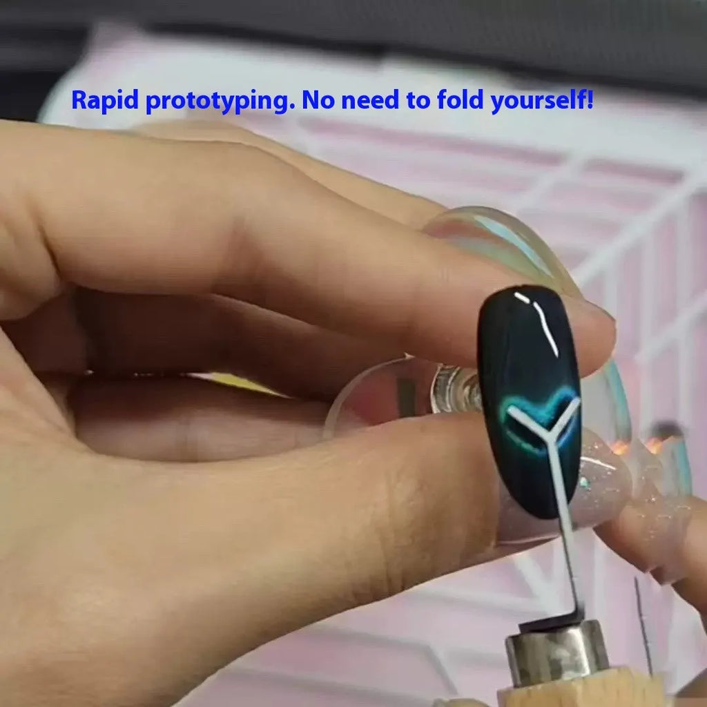 Manicure magnet suction love cat eye series tool with 9x30mm cylindrical magnet and Y-shaped metal bracket