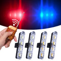 Car mounted LED wireless remote emergency warning light in black for automotive hazard signalling