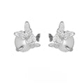 925 sterling silver butterfly ear studs with electroplated white gold or gold tone finish
