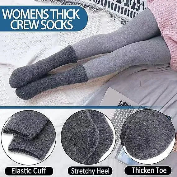 Unisex thickened cashmere tube socks in mixed colour, wool fabric, middle calf length