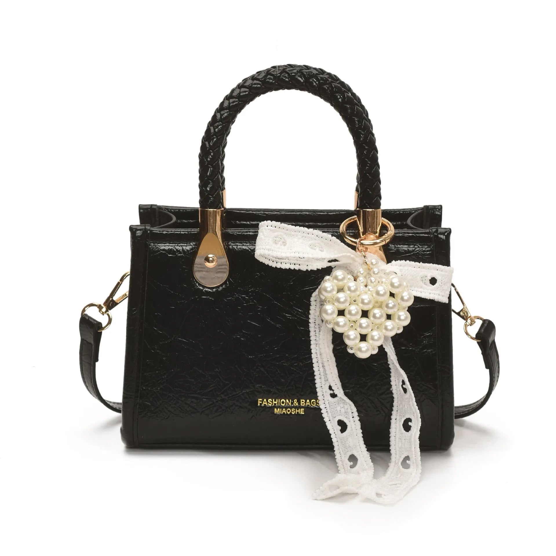 Crossbody small square bag in PU with spliced design, single strap, available in five colours