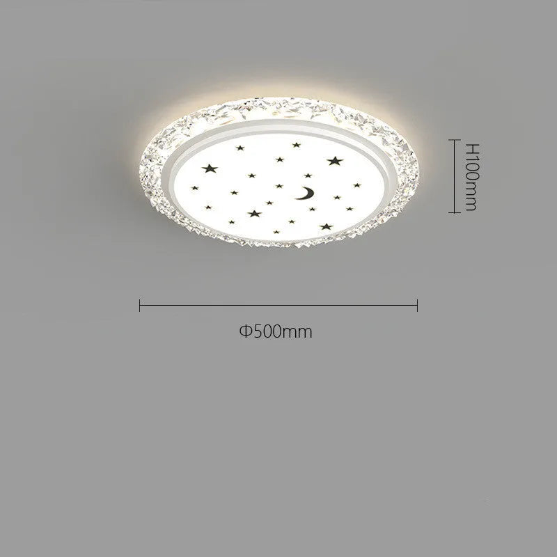 Modern simple iron LED ceiling lamp with warm romantic light, 110CM length, platinum finish, dimmable