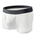 Men's Ice Silk low waist mesh breathable boxer in solid colour nylon fabric