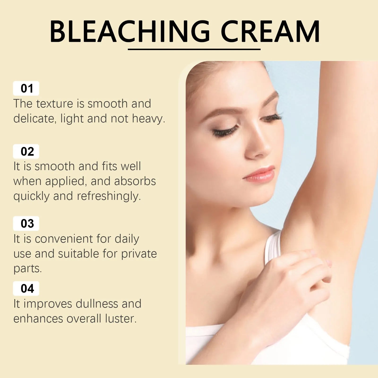 50g skin lightening cream with vitamin C and titanium dioxide in white pot