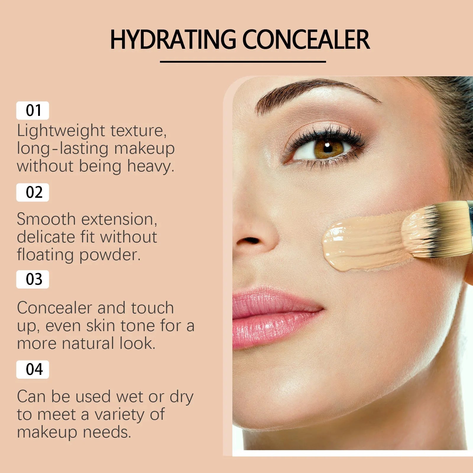Medium skin moisturizing concealer liquid foundation 3.5ml compact bottle