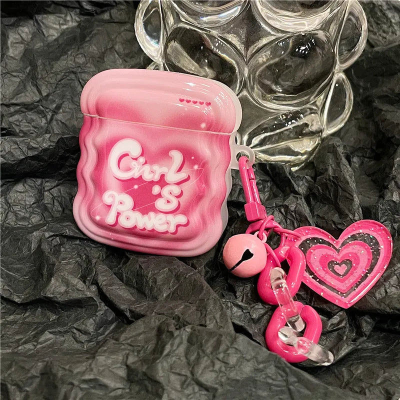 Pink silicone back cover for AirPods charging case