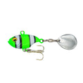 Metal sea fishing iron plate lure with rotating sequins in gold colour.