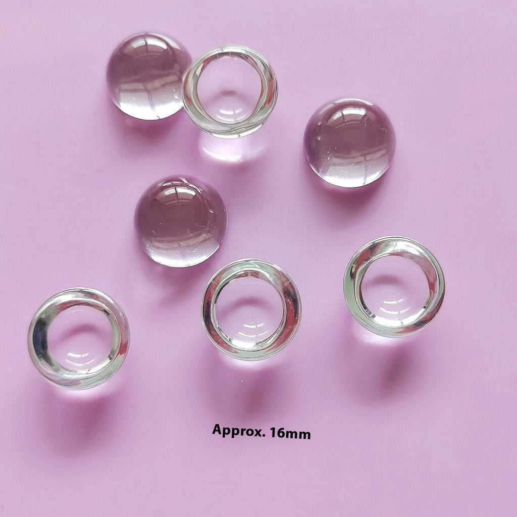 Clear crystal glass ball dome PVC keyboard stickers in two sizes for universal fit