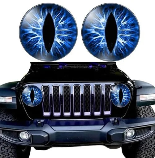 Beast Eye PVC headlight decal decoration 20x20cm pair showing Monster Eye lamp design