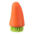 Multifunctional carrot brush with nylon bristles in white and orange for kitchen cleaning