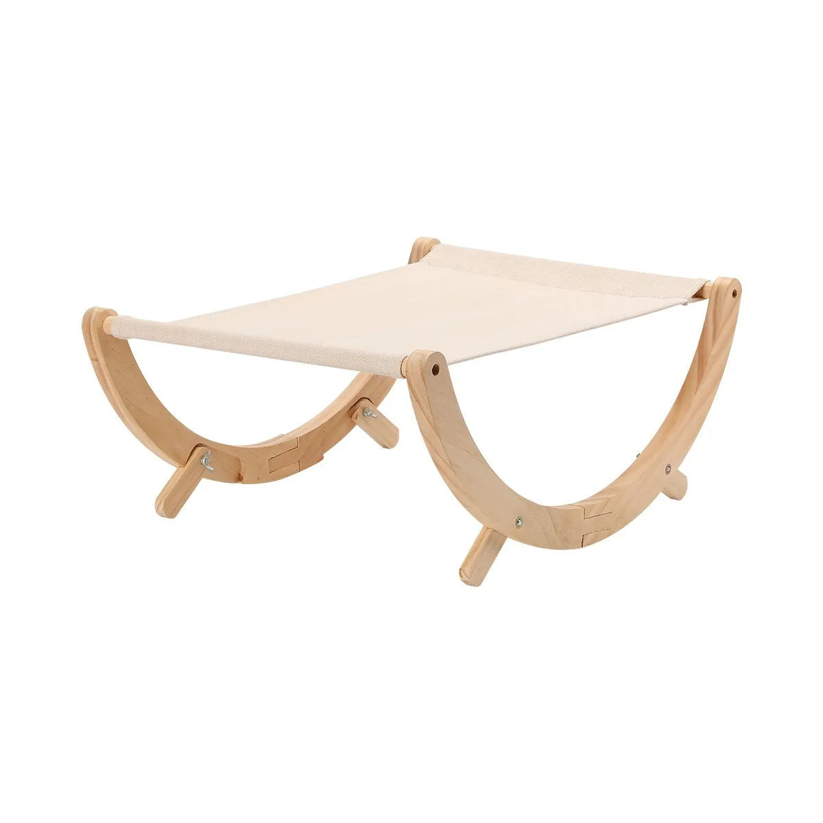 Solid wood foldable cat shaker bed hammock with canvas pad, 55x41x22cm