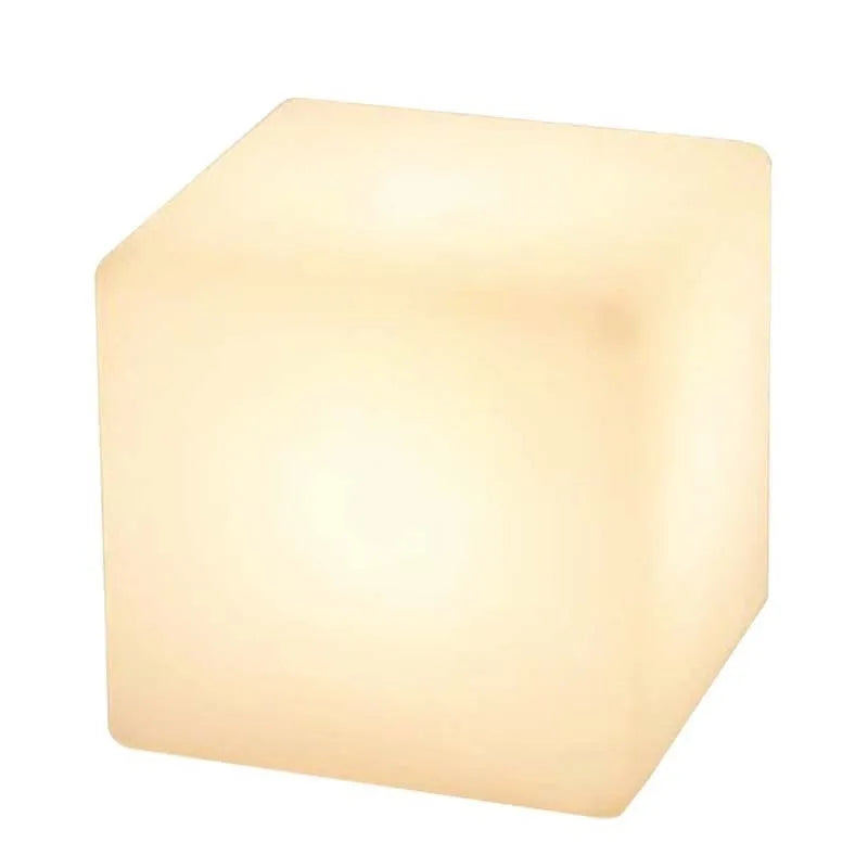 Square LED cube stool light with modern design for outdoor garden seating and illumination