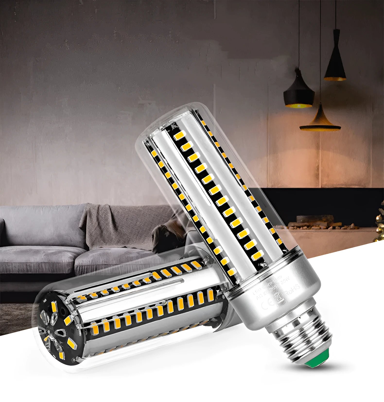 25W LED corn lamp with aluminium body, 360-degree beam, for E27 or E26 socket