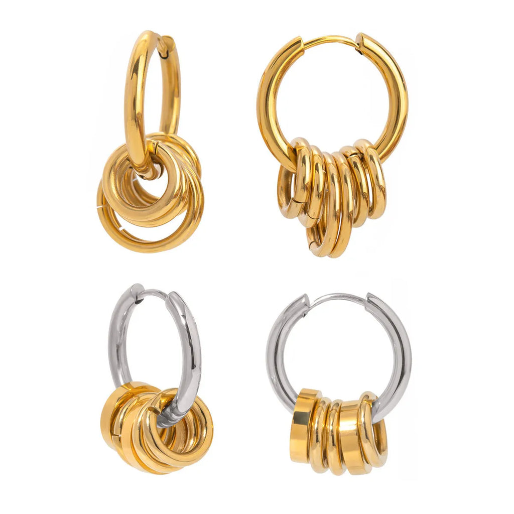 Stainless steel electroplated earrings with colour matching in JDE2405019 option