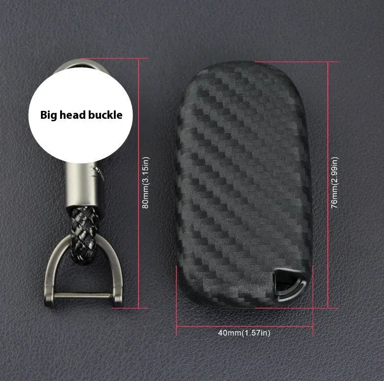 Silicone car key case with carbon fibre texture for Dodge Chrysler Fiat remote keys