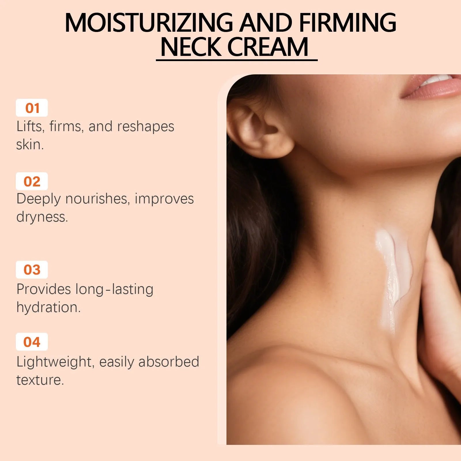 50g jar of neck contour moisturising cream on a white background.