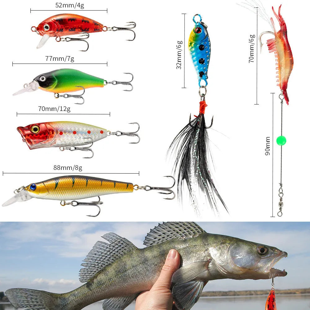 Mino Bog Christmas fishing blind box containing 24 metal tackle pieces in style 01 colour