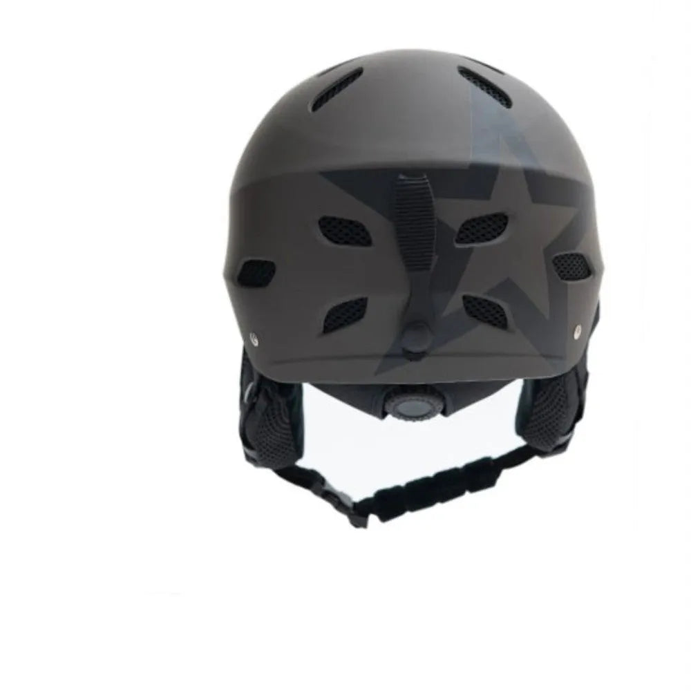 Men's protective snow helmet in black and white heart colour, EPS and ABS construction for skiing