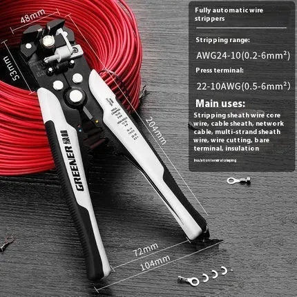 Fully automatic wire stripping pliers with high carbon steel blades for electrical installation