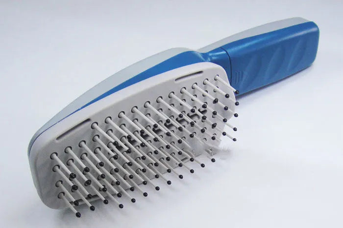 Pet comb with ion and ozone technology, 21.5cm length, 78 teeth, detachable brush head