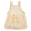 Plush pet carrier apron in beige with adjustable neck strap and head opening for small cats or dogs