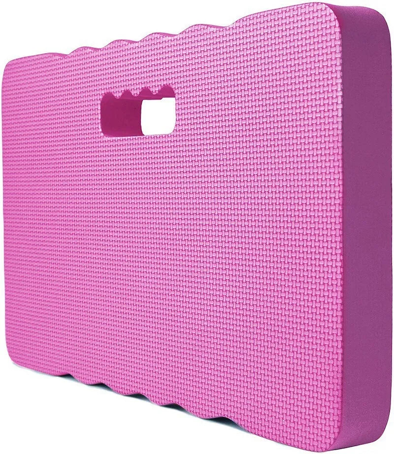 Blue Eva foam garden kneeler pad on grass, measuring 45cm long, for knee protection.