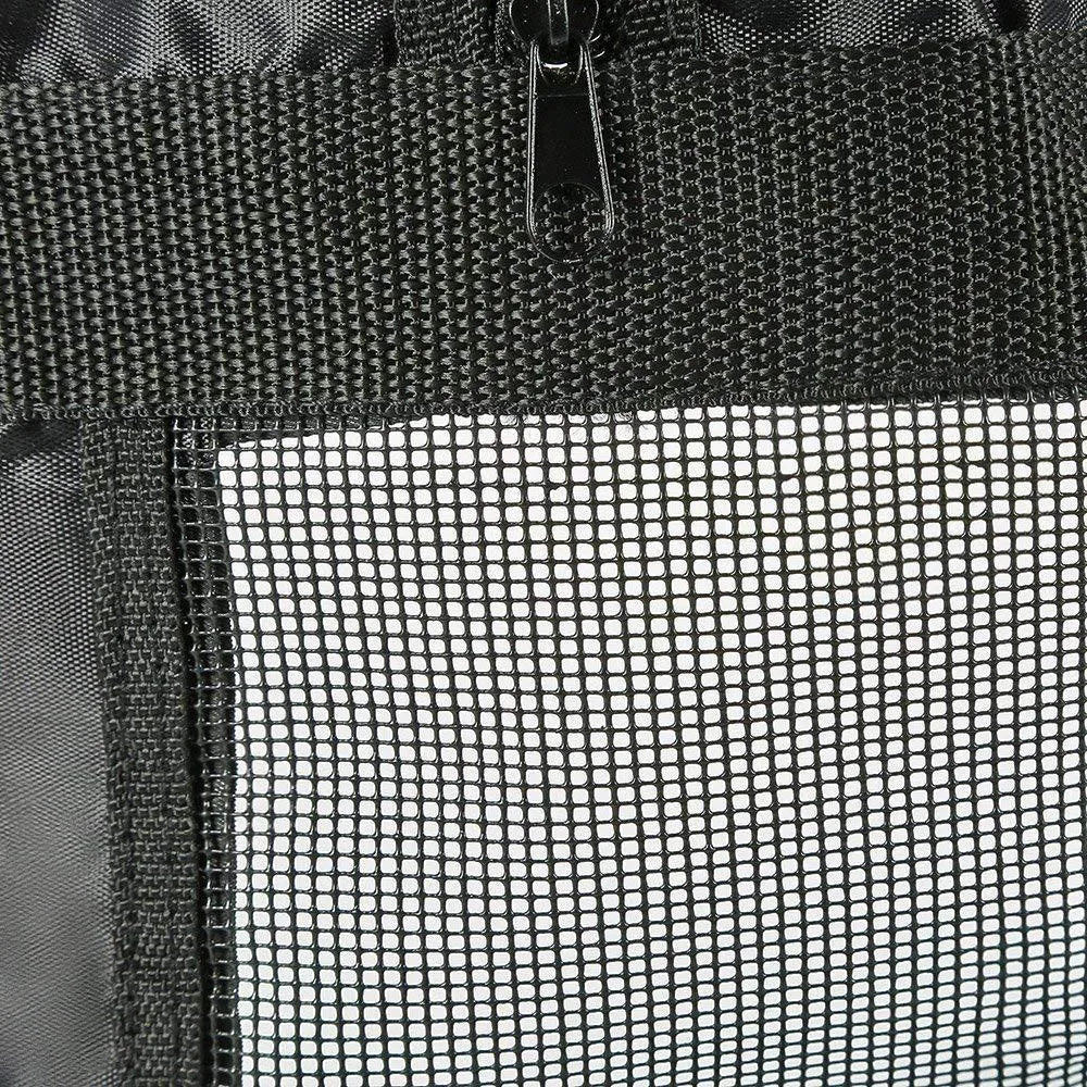 Black cat washing bag made from 420D PU Oxford fabric, 28x17x2.5cm open size, folded compact